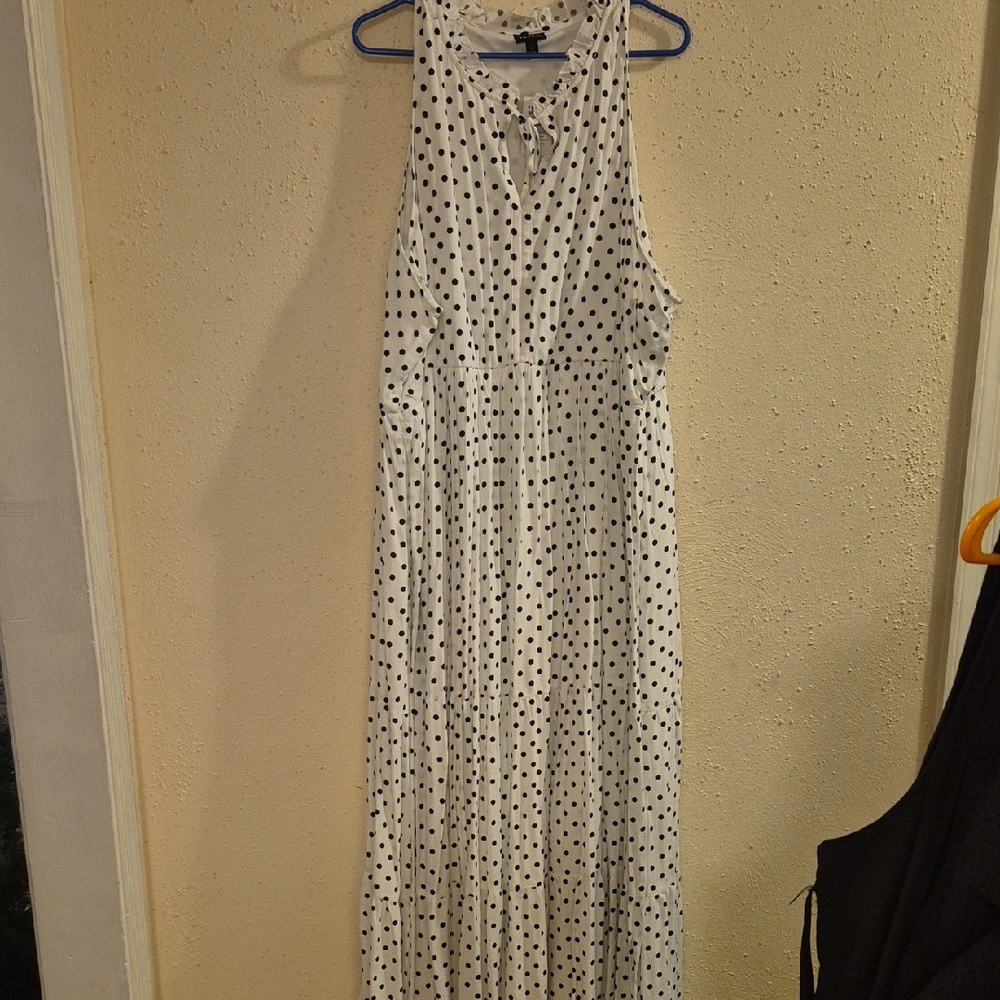 Torrid Black and White Polka Dot Maxi Dress